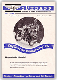 Zündapp Newsletter Nr. 386 14. February 1938